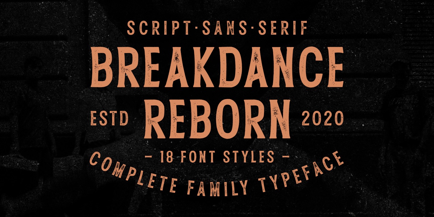 Пример шрифта Breakdance Reborn